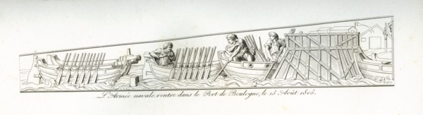 Colonne Vendôme : L'armée navale rentre dans le Port de Boulogne, le 25 août 1805
