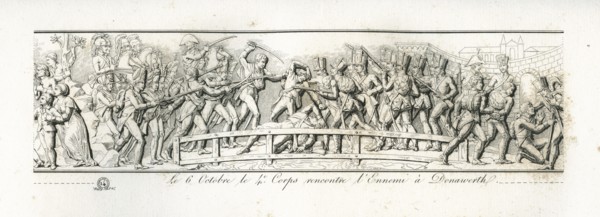 Colonne Vendôme : Le 6 octobre 1805, le 4e corps rencontre l'ennemi à Donawerth