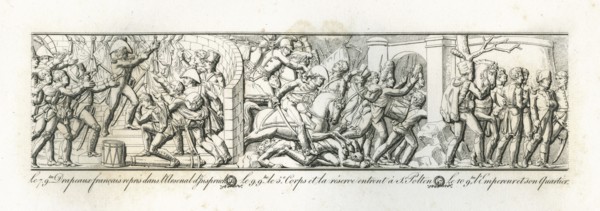 Colonne Vendôme : Le 7 novembre 1805, drapeaux français repris dans l'arsenal d'Inspruck. Le 9 novembre, le 5 corps et la réserve entrent à Saint-Polten.