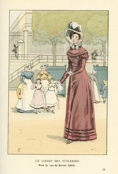 Le jardin des Tuileries, près de la rue de Rivoli, 1819