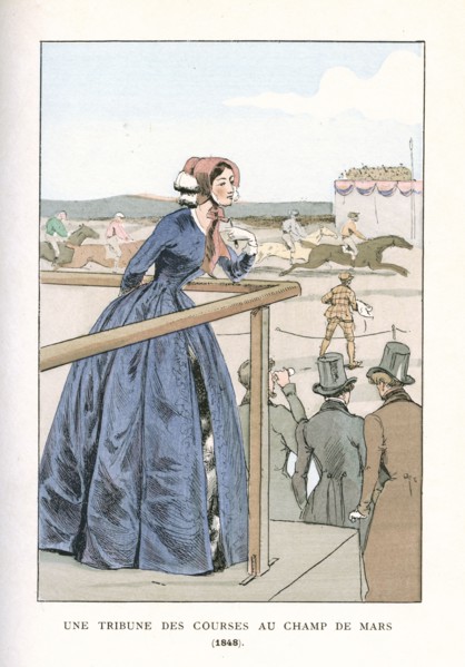 Une tribune des courses au champ de Mars, 1848