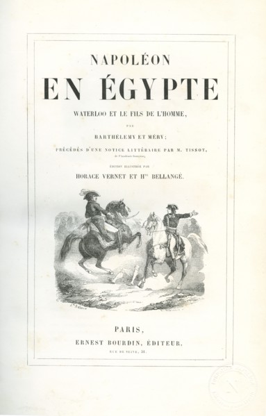 "Napoléon en Egypte, Waterloo, et Le Fils de l'Homme", page de garde
