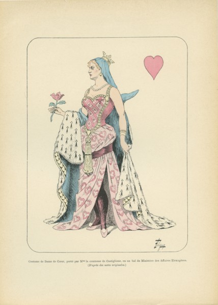 Costume de Dame de Coeur porté par la Comtesse de Castiglione, en un bal du Ministère des Affaires Etrangères