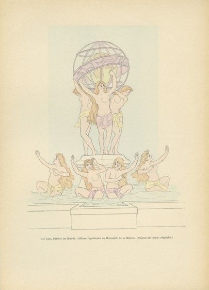 Les Cinq Parties du Monde, tableau vivant représenté au Ministère de la Marine sous le Second Empire
