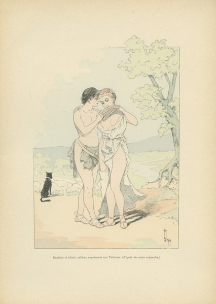 Daphnis et Chloé, tableau vivant représenté lors d'un bal aux Tuileries, sous le Second Empire