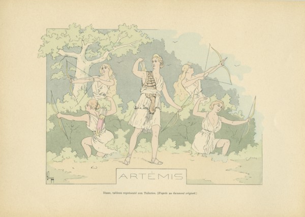 Diane, tableau vivant représenté lors d'un bal aux Tuileries, sous le Second Empire