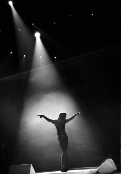 Singer Grace Jones during a concert