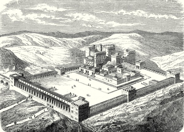 The Temple of Solomon in Jerusalem, restored after construction of modern works
