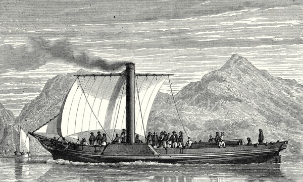 The 'Comet', the first English steamboat, built by Henry Bell in 1812