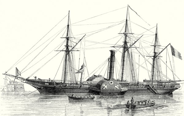 The 'Sphinx', the first steam warship from the French navy, built in 1830