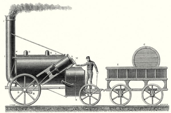 The 'Rocket', locomotive of George and Robert Stephenson