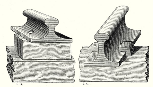 Example of a Rail pad and a Vignoles rail