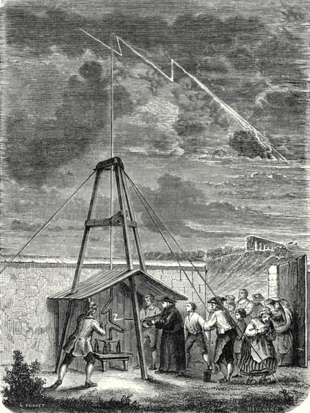 Expérience faite le 10 mai 1752, par Dalibard à Marly. Première démonstration de la présence de