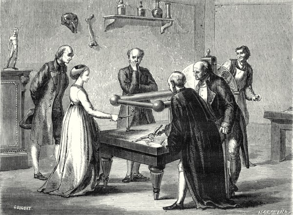 Galvani, professeur à Bologne, découvre, en 1780, l'irritabilité des muscles 
de la grenouille par