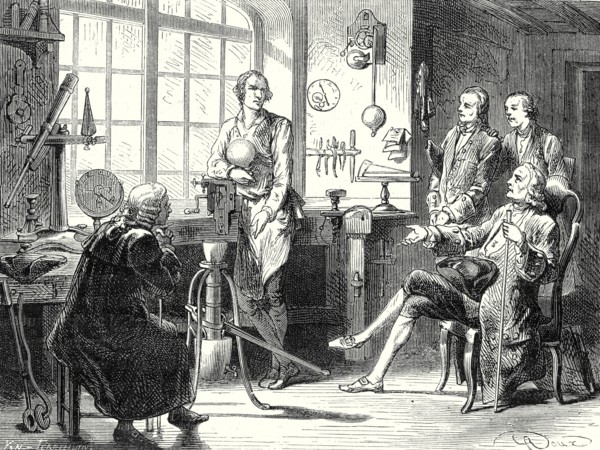 James Watt in his small workshop in Glasgow