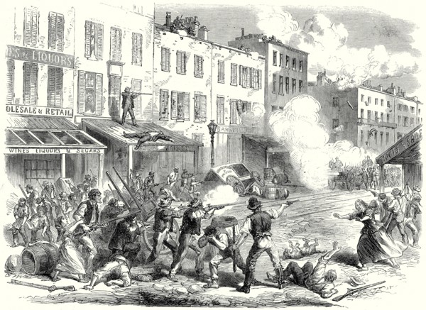The Riots In New York: Conflict Between The Military And The Rioters In First-Avenue; 15 August,