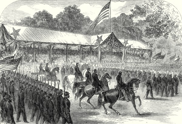 The American Civil War: Grand Review Of The Army Of The Potomac Before President Johnson At