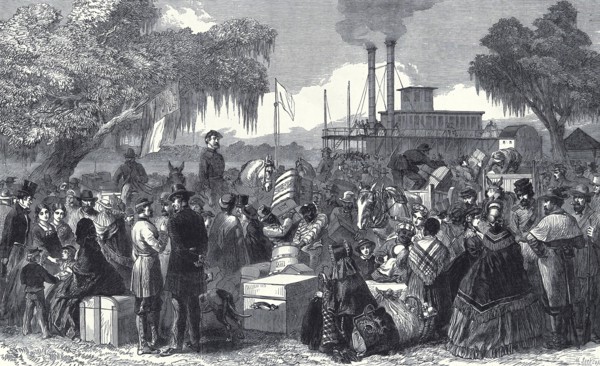 The American Civil War: Arrival Of A Federal Steamer With Flag Of Truce At Madisonville, Lake