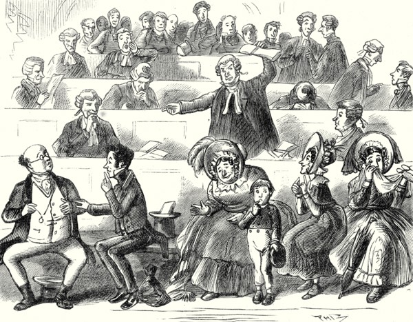 Pickwick Papers, "An admonitory gesture from Perker restrained him, and he listened to the learned