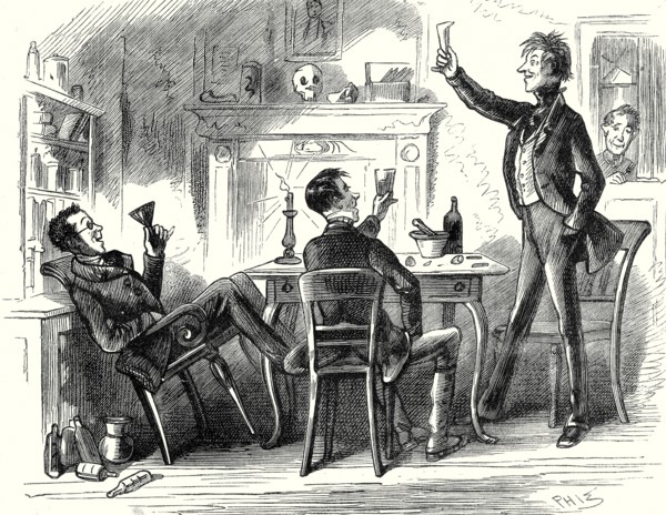 Pickwick Papers, ìMr. Bob Sawyerís boy peeped through the glass door, and thus listened and looked