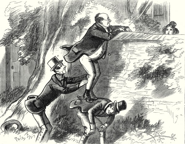 Pickwick Papers, "My dear," said Mr. Pickwick, looking over the wall, and catching sight of