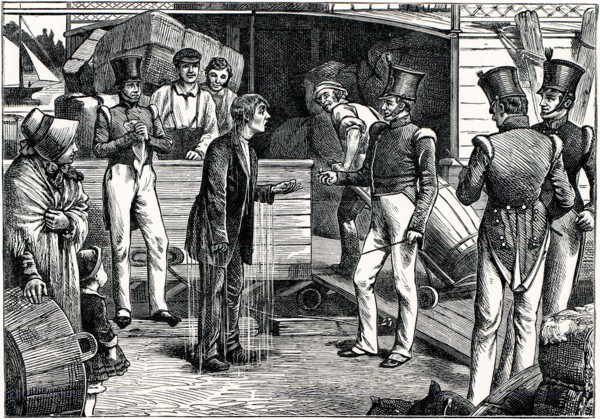 Charles Dickens, American notes, 1842, " AND HAVING HIS WET PIPE PRESENTED TO HIM,"