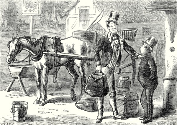 Pickwick Papers, "Sam looked at the fat boy with great astonishment, but without saying a word"