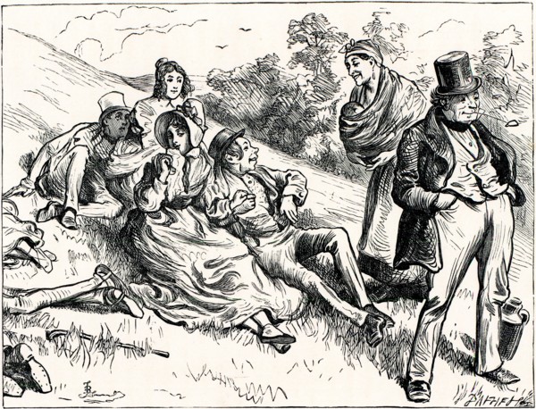 Charles Dickens, Sketches by Boz, THE GENTLEMAN DESCRIBED LOOKS EXTREMELY FOOLISH, AND SQUEEZES