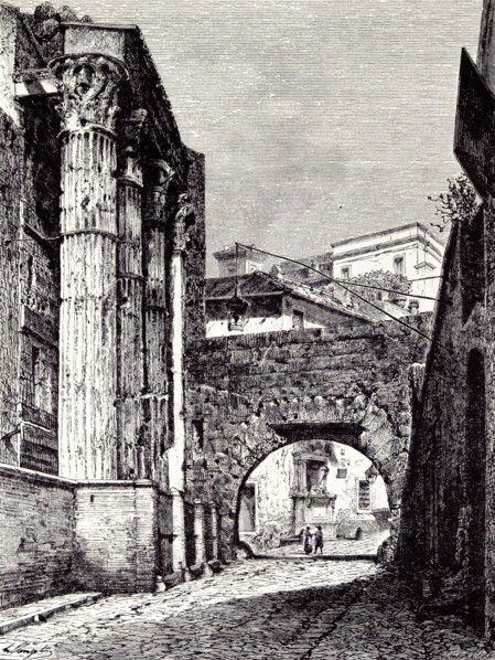 Rome Italy 1875, TEMPLE OF NERVA,  PANTANI POSTERN