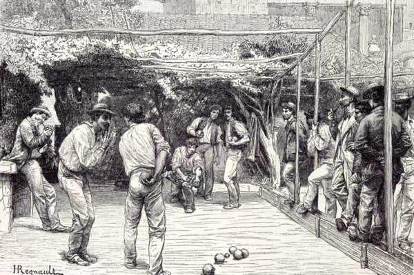 Rome Italy 1875, Playing at Bowls