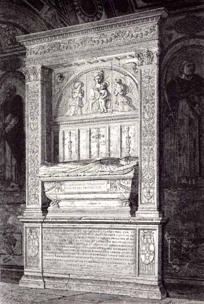 Rome Italy 1875, TOMB  OF CARDINAL FERRICI,  AT THE MINERVA
