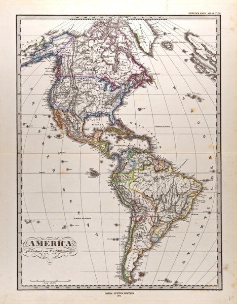 America Map 1872 Gotha, Justus Perthes, 1872, Atlas. Perthes, Johan Georg Justus 1749 Ã¢â‚¬â€ú