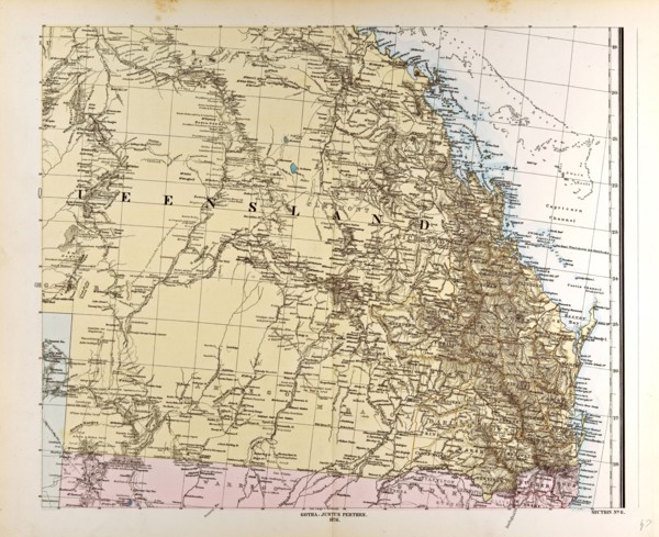 Australia Map Gotha, Justus Perthes, 1872, Atlas. Perthes, Johan Georg Justus 1749 Ã¢â‚¬â€ú 1816,