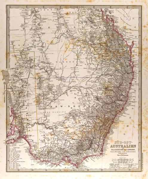 Australia Map Gotha, Justus Perthes, 1872, Atlas. Perthes, Johan Georg Justus 1749 Ã¢â‚¬â€ú 1816,