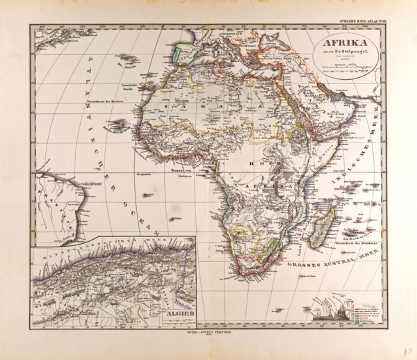 Africa Map 1874 Gotha, Justus Perthes, Atlas. Perthes, Johan Georg Justus 1749 Ã¢â‚¬â€ú 1816,