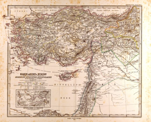 Asia Minor Syria Map Gotha, Justus Perthes, 1873, Atlas. Perthes, Johan Georg Justus 1749 Ã¢â‚¬â€ú