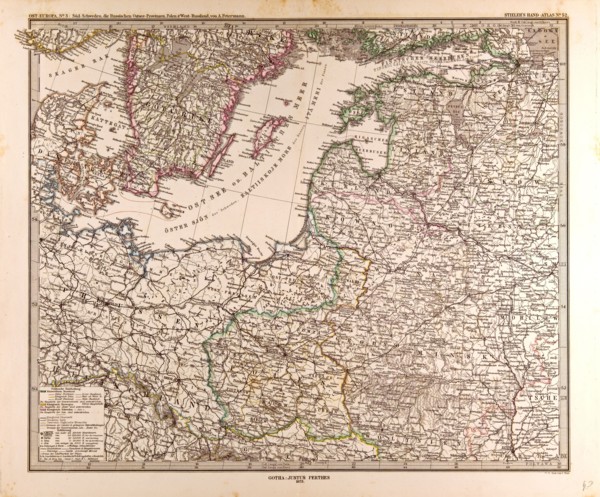 Eastern Europe Map 1873 Gotha, Justus Perthes, 1872, Atlas. Perthes, Johan Georg Justus 1749
