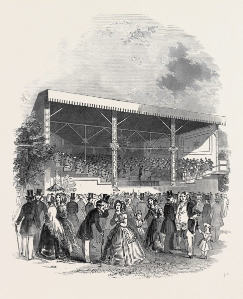 THE CONCERT MONSTRE, AT THE SURREY ZOOLOGICAL GARDENS, 1845