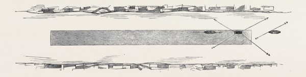 PLAN OF THE CHANNEL TO BE CUT IN THE WHITING SHOAL, THE VESSELS TO THE RIGHT SHOW THE POSITION OF