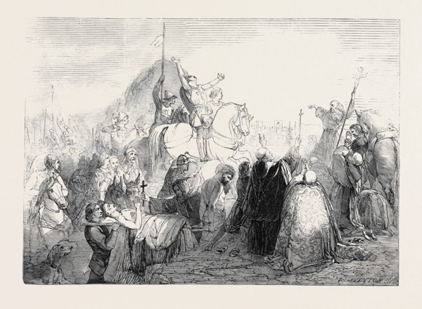 THE CRUSADER'S FIRST SIGHT OF JERUSALEM, BY H. WARREN