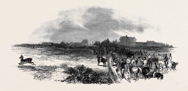 EASTER HUNT WITH THE ROYAL STAG HOUNDS, THE MEET AT STOKE COMMON