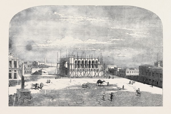 THE GREAT SQUARE IN ALEXANDRIA, PRESENT STATE OF THE PROPOSED CHURCH FOR THE ENGLISH PROTESTANT