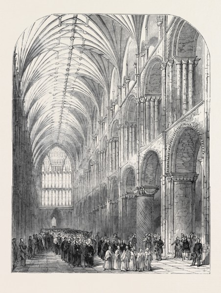 INSTALLATION OF THE BISHOP OF NORWICH, THE PROCESSION IN THE NAVE OF NORWICH CATHEDRAL