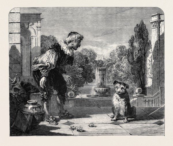 "LANCE REPROVING HIS DOG" LEFT UNFINISHED BY THE LATE SIR A.W. CALCOTT, AND COMPLETED BY J.W.