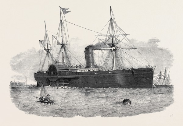 OCEAN STEAM NAVIGATION: THE UNITED STATES MAIL STEAMSHIP "ATLANTIC" ENTERING THE MERSEY