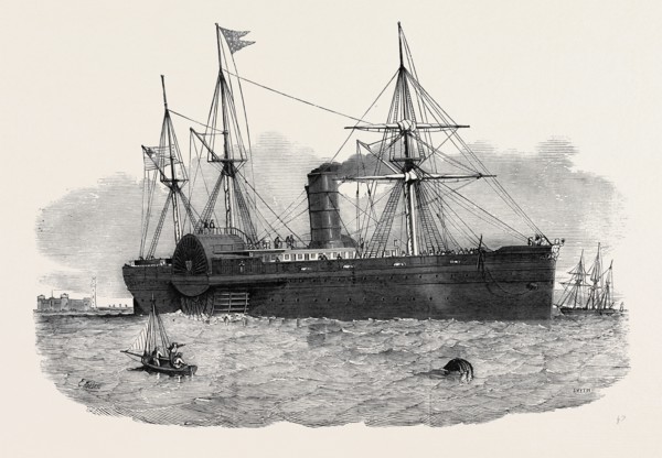 OCEAN STEAM NAVIGATION: THE UNITED STATES MAIL STEAMSHIP "ATLANTIC" ENTERING THE MERSEY