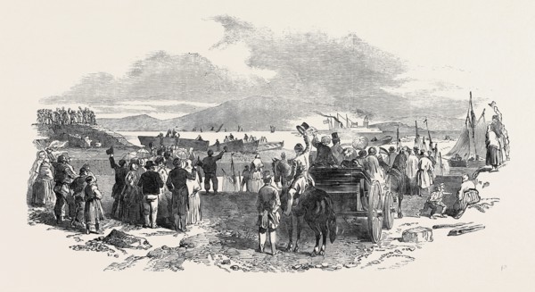 DEPARTURE OF THE "VICEROY" STEAMER FROM THE DOCK QUAY, GALWAY