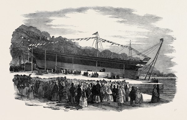 LAUNCH OF THE "PELICAN," STEAMSHIP, AT CORK