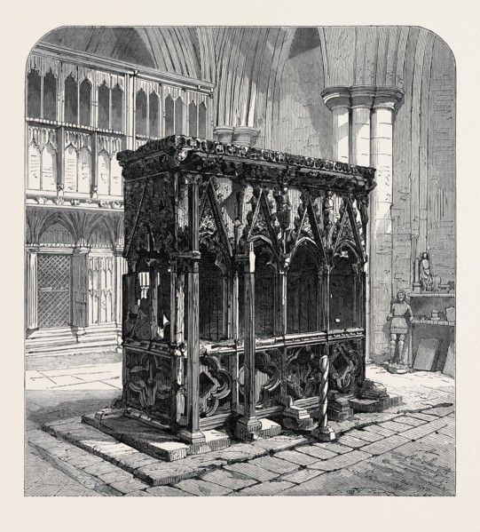 SHRINE IN ST. ALBAN'S ABBEY, RECENTLY DISCOVERED, 1873