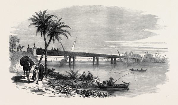 NEW BRIDGE ACROSS THE NILE, NEAR CAIRO, EGYPT, 1873